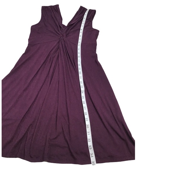 EXPRESS - Twisted V-Neck Midi Sleeveless Dress in Plum Purple - M - Picture 7 of 10
